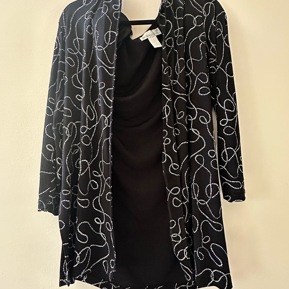 Dressbarn Black Jacket with White Accents